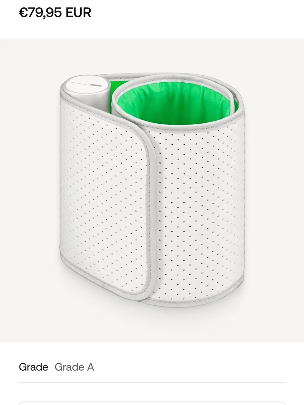White and Green Blood Pressure Cuff Accessory for Wrist/Arm Monitors